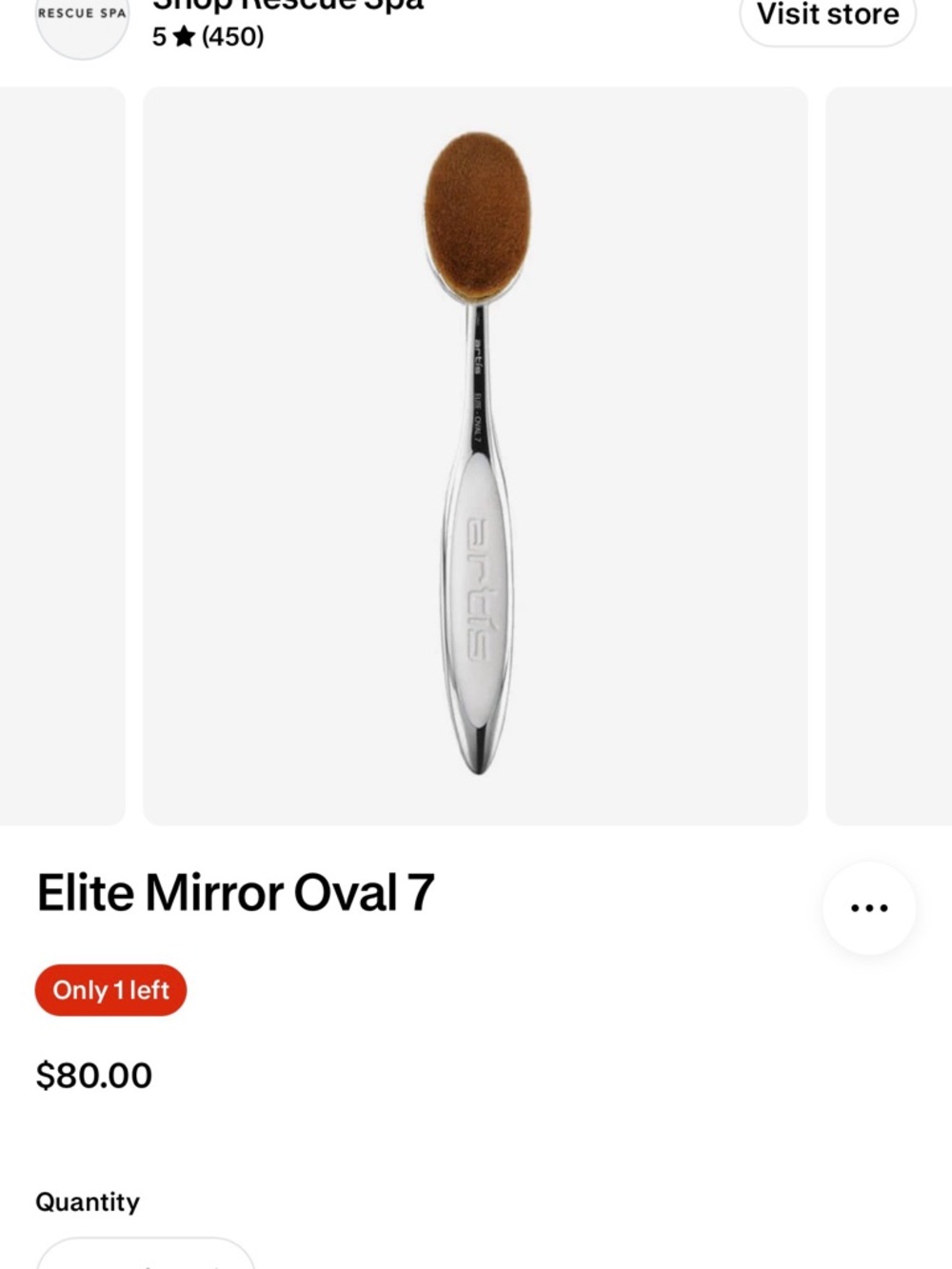 artis Elite Mirror Oval 7 Makeup Brush - Brown & Silver